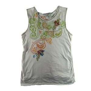 Vintage Y2K Mary-Kate and Ashley Girls XL Babydoll Tank Top Embroidered Bling‎